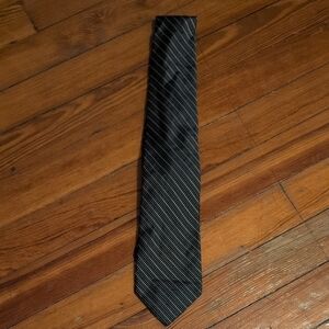 Calvin Klein Charcoal and Silver Pinstripe Tie - 100% Silk
